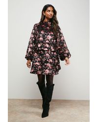 Oasis - Devore Tiered Boho Mini Dress - Lyst