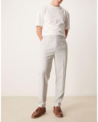ASOS - Pull On Smart Tapered Fit Trousers With Turnups - Lyst