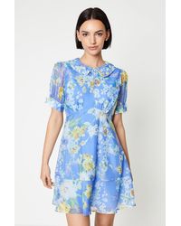 Oasis - Occasion Floral 3D Organza Mini Dress - Lyst