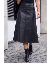 Roman - Petite A-Line Faux Leather Skirt - Lyst