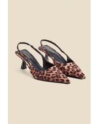 Sosandar - Leopard Print Kitten Heel Slingback Court Shoes - Lyst