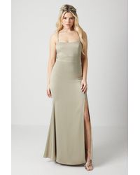 Debut London - By Coast Lace Up Back Satin Bridesmaids Dress - Lyst