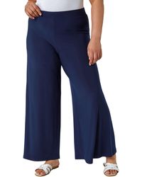 Roman - Curve Elastic Waist Wide Leg Trousers - Lyst