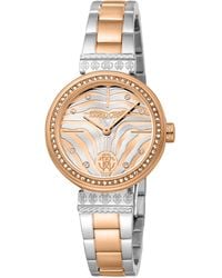 Roberto Cavalli - Stainless Steel Two Tone & Rose Color Watch - Lyst