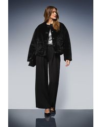 Wallis - Faux Fur Button Detail Coat - Lyst