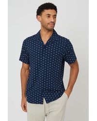 Brave Soul - Revere Collar Polka Dot Short Sleeve Shirt - Lyst