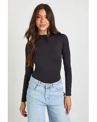 Boohoo - Second Skin Crew Neck Long Sleeve Bodysuit - Lyst