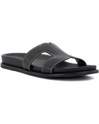 Dune - Ladies Loupa Topstitch-Detail Comfort-Footbed Slider Sandals - Lyst
