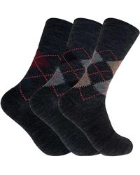 Sock Snob - 3 Pack Non Elastic Lambs Wool Blend Pattern Socks For Circulation - Lyst