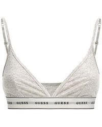 Guess - Carrie Triangle Bra With Logo Band - Lyst