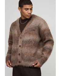 BoohooMAN - Boxy Fit Ombre Brushed Stripe Knitted Cardigan - Lyst