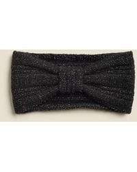 Sosandar - Maddy Charcoal Knitted Bow Headband - Lyst