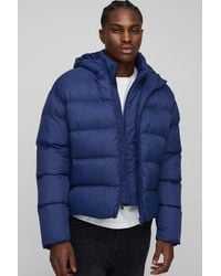 BoohooMAN - Oversized Boxy Faux Double Layer Hooded Puffer Jacket - Lyst