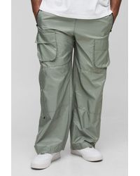 BoohooMAN - Plus Elasticated Waist Relaxed Cargo Pants - Lyst