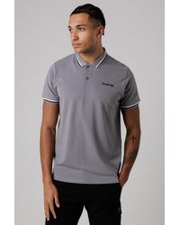 Firetrap - Regular Fit Cotton Button Polo Shirt With Stripe Detail - Lyst