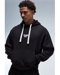 BoohooMAN - Training Dept Oversized Boxy Contrast Drawcord Hoodie - Lyst