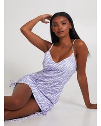 Pink Vanilla - Zebra Print Ruched Cami Dress - Lyst