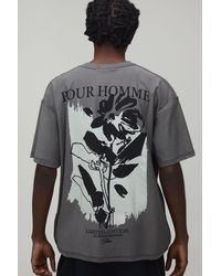 BoohooMAN - Oversized Floral Print Exposed Seam T-Shirt Cotton - Lyst