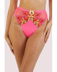 Playful Promises - Magda Neon Cocktail Embroidery High Waist Thong - Lyst
