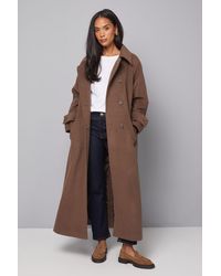 Wallis - Maxi Double Breasted Car Coat - Lyst