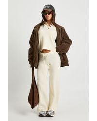 Boohoo - Petite Collared Button Down Oversized Knitted Jumper And Straight Leg Trouser Co-Ord - Lyst