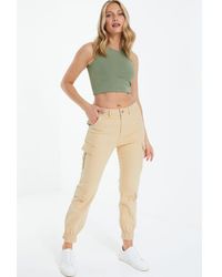 Quiz - Skinny Cargo Trousers Cotton - Lyst