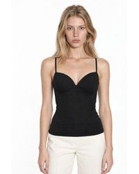 Busem - Slim Fit Corset Crop Blouse - Lyst