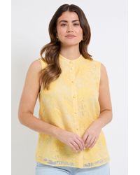 Wallis - Burnout Organza Sleevelss Blouse - Lyst