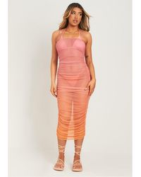 Missy Empire - Missy Empire Print Mesh Midaxi Dress - Lyst