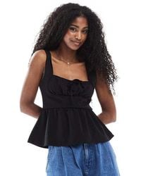Miss Selfridge - Jersey Milkmaid Corset Top - Lyst