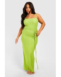 Boohoo Plus Maxi Beach Dress in Blue | Lyst UK