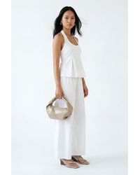 Boohoo - Linen Look Peplum Top & Wide Leg Trouser Co-Ord - Lyst