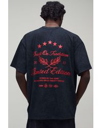 BoohooMAN - Washed Oversized Built On Tradition Print T-Shirt Cotton - Lyst