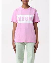 MSGM - Logo T-shirt Met Korte Mouwen - Lyst
