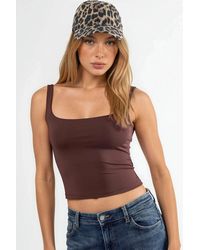 Hiccup - Square Collar Fitted Crop Top - Lyst