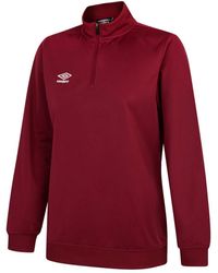 Umbro - Ladies Club Essential Half Zip Sweatshirt (New Claret) - Lyst