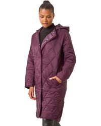 Roman - Iridescent Diamond Quilted Hooded Coat - Lyst