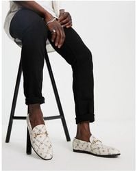 ASOS - Loafers With Monogram Print-Neutral - Lyst
