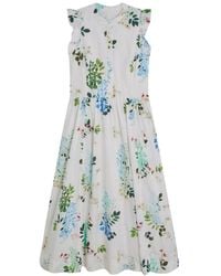 Ted Baker - Giolia Cotton Printed Sleeveless Midi Dress - Lyst