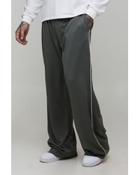 BoohooMAN - Tall Wide Leg Tricot Piping Jogger - Lyst
