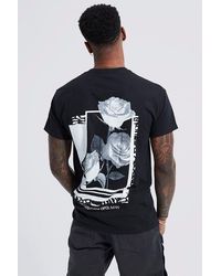 BoohooMAN - Regular Fit Rose Graphic T-Shirt - Lyst