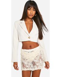 Boohoo - Textured Lace Mini Skirt - Lyst