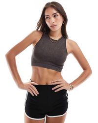 ONLY - Seamless Ribbed Crop Top - Lyst