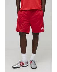 BoohooMAN - Elasticated Waist Relaxed Short Length Tricot Colour Block Shorts - Lyst