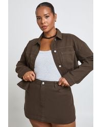 Boohoo - Plus Denim Mini Skirt - Lyst