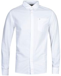 Farah - Men's Drayton Long Sleeve Polo Shirt In White - Lyst