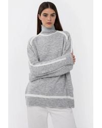 Hiccup - Oversized Knit Sweater With Contrast Detail - Lyst