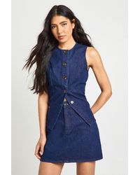 Boohoo - Tall Denim Mini Skirt - Lyst