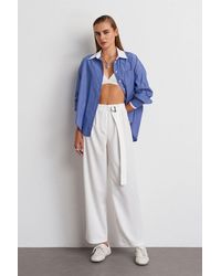 Dilvin - High-Waist Wide-Leg Crepe Trousers - Lyst