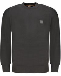 BOSS - Knit Crewneck Sweater Patch Detail - Lyst